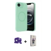 MARSİLYAN™- iPhone 16E Kılıf Ufuk Serisi - Siyah Bilvis 3D Cam Ekran Koruyucu + Bilvis Titan Kamera Lens - RW