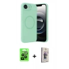MARSİLYAN™- iPhone 16E Kılıf Ufuk Serisi - Siyah Bilvis 3D Cam Ekran Koruyucu + Raze Metal Kamera Lens - SH