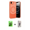 MARSİLYAN™- iPhone 16E Kılıf Ufuk Serisi - Siyah Bilvis 3D Cam Ekran Koruyucu + Raze Metal Kamera Lens - SH