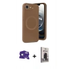 MARSİLYAN™- iPhone 16E Kılıf Ufuk Serisi - Siyah Bilvis Hayalet Cam Ekran Koruyucu + Bilvis Titan Kamera Lens - RW