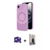 MARSİLYAN™- iPhone 16E Kılıf Ufuk Serisi - Siyah Bilvis Hayalet Cam Ekran Koruyucu + Bilvis Titan Kamera Lens - RW