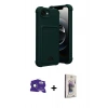 MARSİLYAN™- iPhone 16E Kılıf Vadi Çizgi Prime - Siyah Bilvis 3D Cam Ekran Koruyucu + Bilvis Titan Kamera Lens - RW