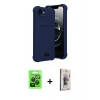 MARSİLYAN™- iPhone 16E Kılıf Vadi Çizgi Prime - Siyah Bilvis 3D Cam Ekran Koruyucu + Raze Metal Kamera Lens - SH