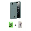 MARSİLYAN™- iPhone 16E Kılıf Vadi Çizgi Prime - Siyah Bilvis 3D Cam Ekran Koruyucu + Raze Metal Kamera Lens - SH