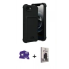 MARSİLYAN™- iPhone 16E Kılıf Vadi Çizgi Prime - Siyah Bilvis Hayalet Cam Ekran Koruyucu + Bilvis Titan Kamera Lens - BZ