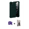 MARSİLYAN™- iPhone 16E Kılıf Vadi Çizgi Prime - Siyah Bilvis Hayalet Cam Ekran Koruyucu + Bilvis Titan Kamera Lens - BZ