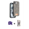 MARSİLYAN™- iPhone 16E Kılıf Vadi Klasik Serisi - Siyah Bilvis 3D Cam Ekran Koruyucu + Bilvis Titan Kamera Lens - BZ
