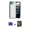 MARSİLYAN™- iPhone 16E Kılıf Vadi Minimal - Şeffaf 360 Full Body Arka Koruyucu + Bilvis Titan Kamera Lens - RW