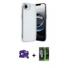 MARSİLYAN™- iPhone 16E Kılıf Vadi Minimal - Şeffaf 360 Full Body Arka Koruyucu + Bilvis Titan Kamera Lens - RW