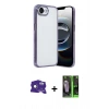 MARSİLYAN™- iPhone 16E Kılıf Vadi Minimal - Şeffaf 360 Full Body Arka Koruyucu + Bilvis Titan Kamera Lens - RW