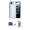 MARSİLYAN™- iPhone 16E Kılıf Vadi Minimal - Siyah Bilvis 3D Cam Ekran Koruyucu + Bilvis Titan Kamera Lens - BZ