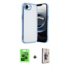 MARSİLYAN™- iPhone 16E Kılıf Vadi Minimal - Siyah Bilvis 3D Cam Ekran Koruyucu + Raze Metal Kamera Lens - SH
