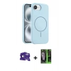 MARSİLYAN™- iPhone 16E Kılıf Yankı Form Serisi - Şeffaf 360 Full Body Arka Koruyucu + Bilvis Titan Kamera Lens - SH