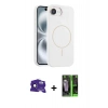 MARSİLYAN™- iPhone 16E Kılıf Yankı Form Serisi - Şeffaf 360 Full Body Arka Koruyucu + Bilvis Titan Kamera Lens - SH