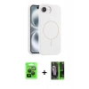 MARSİLYAN™- iPhone 16E Kılıf Yankı Form Serisi - Şeffaf 360 Full Body Arka Koruyucu + Raze Metal Kamera Lens - SH