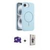 MARSİLYAN™- iPhone 16E Kılıf Yankı Form Serisi - Siyah Bilvis 3D Cam Ekran Koruyucu + Bilvis Titan Kamera Lens - RW