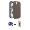 MARSİLYAN™- iPhone 16E Kılıf Yankı Form Serisi - Siyah Bilvis 3D Cam Ekran Koruyucu + Bilvis Titan Kamera Lens - RW