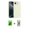 MARSİLYAN™- iPhone 16E Kılıf Yankı Form Serisi - Siyah Bilvis 3D Cam Ekran Koruyucu + Raze Metal Kamera Lens - SH