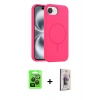 MARSİLYAN™- iPhone 16E Kılıf Yankı Form Serisi - Siyah Bilvis 3D Cam Ekran Koruyucu + Raze Metal Kamera Lens - SH