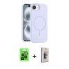 MARSİLYAN™- iPhone 16E Kılıf Yankı Form Serisi - Siyah Bilvis 3D Cam Ekran Koruyucu + Raze Metal Kamera Lens - SH