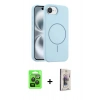 MARSİLYAN™- iPhone 16E Kılıf Yankı Form Serisi - Siyah Bilvis 3D Cam Ekran Koruyucu + Raze Metal Kamera Lens - SH