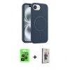 MARSİLYAN™- iPhone 16E Kılıf Yankı Form Serisi - Siyah Bilvis 3D Cam Ekran Koruyucu + Raze Metal Kamera Lens - SH