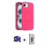 MARSİLYAN™- iPhone 16E Kılıf Yankı Form Serisi - Siyah Bilvis 3D Cam Ekran Koruyucu + Bilvis Titan Kamera Lens - SH
