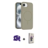 MARSİLYAN™- iPhone 16E Kılıf Yankı Form Serisi - Siyah Bilvis 3D Cam Ekran Koruyucu + Bilvis Titan Kamera Lens - SH