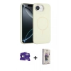 MARSİLYAN™- iPhone 16E Kılıf Yankı Form Serisi - Siyah Bilvis 3D Cam Ekran Koruyucu + Bilvis Titan Kamera Lens - SH