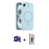 MARSİLYAN™- iPhone 16E Kılıf Yankı Form Serisi - Siyah Bilvis 3D Cam Ekran Koruyucu + Bilvis Titan Kamera Lens - SH