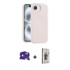 MARSİLYAN™- iPhone 16E Kılıf Yankı Form Serisi - Siyah Bilvis 3D Cam Ekran Koruyucu + Bilvis Titan Kamera Lens - SH
