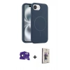 MARSİLYAN™- iPhone 16E Kılıf Yankı Form Serisi - Siyah Bilvis 3D Cam Ekran Koruyucu + Bilvis Titan Kamera Lens - SH