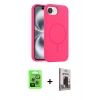 MARSİLYAN™- iPhone 16E Kılıf Yankı Form Serisi - Siyah Bilvis Hayalet Cam Ekran Koruyucu + Raze Metal Kamera Lens - GS
