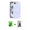 MARSİLYAN™- iPhone 16E Kılıf Yankı Form Serisi - Siyah Bilvis Hayalet Cam Ekran Koruyucu + Raze Metal Kamera Lens - GS