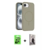 MARSİLYAN™- iPhone 16E Kılıf Yankı Form Serisi - Siyah Bilvis Hayalet Cam Ekran Koruyucu + Raze Metal Kamera Lens - GS