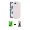 MARSİLYAN™- iPhone 16E Kılıf Yankı Form Serisi - Siyah Bilvis Hayalet Cam Ekran Koruyucu + Raze Metal Kamera Lens - GS