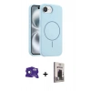 MARSİLYAN™- iPhone 16E Kılıf Yankı Form Serisi - Siyah Bilvis Hayalet Cam Ekran Koruyucu + Bilvis Titan Kamera Lens - RW