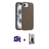 MARSİLYAN™- iPhone 16E Kılıf Yankı Form Serisi - Siyah Bilvis Hayalet Cam Ekran Koruyucu + Bilvis Titan Kamera Lens - RW