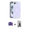MARSİLYAN™- iPhone 16E Kılıf Yankı Form Serisi - Siyah Bilvis Hayalet Cam Ekran Koruyucu + Bilvis Titan Kamera Lens - RW