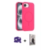 MARSİLYAN™- iPhone 16E Kılıf Yankı Form Serisi - Siyah Bilvis Hayalet Cam Ekran Koruyucu + Bilvis Titan Kamera Lens - RW