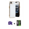MARSİLYAN™- iPhone 16E Kılıf Yankı Serisi - Şeffaf 360 Full Body Arka Koruyucu + Bilvis Titan Kamera Lens - BZ