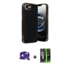 MARSİLYAN™- iPhone 16E Kılıf Yankı Serisi - Şeffaf 360 Full Body Arka Koruyucu + Bilvis Titan Kamera Lens - BZ