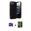 MARSİLYAN™- iPhone 16E Kılıf Yankı Serisi - Şeffaf 360 Full Body Arka Koruyucu + Bilvis Titan Kamera Lens - SH