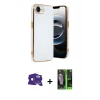 MARSİLYAN™- iPhone 16E Kılıf Yankı Serisi - Şeffaf 360 Full Body Arka Koruyucu + Bilvis Titan Kamera Lens - SH