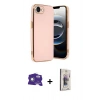 MARSİLYAN™- iPhone 16E Kılıf Yankı Serisi - Siyah Bilvis 3D Cam Ekran Koruyucu + Bilvis Titan Kamera Lens - BZ