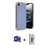 MARSİLYAN™- iPhone 16E Kılıf Yankı Serisi - Siyah Bilvis 3D Cam Ekran Koruyucu + Bilvis Titan Kamera Lens - BZ