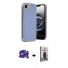 MARSİLYAN™- iPhone 16E Kılıf Yankı Serisi - Siyah Bilvis Hayalet Cam Ekran Koruyucu + Bilvis Titan Kamera Lens - SH