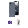 MARSİLYAN™- iPhone 16E Kılıf Yankı Yansıma Özel Seri - Siyah Bilvis 3D Cam Ekran Koruyucu + Bilvis Titan Kamera Lens - BZ