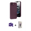 MARSİLYAN™- iPhone 16E Kılıf Yankı Yansıma Özel Seri - Siyah Bilvis 3D Cam Ekran Koruyucu + Bilvis Titan Kamera Lens - BZ