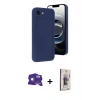 MARSİLYAN™- iPhone 16E Kılıf Yankı Yansıma Özel Seri - Siyah Bilvis 3D Cam Ekran Koruyucu + Bilvis Titan Kamera Lens - BZ